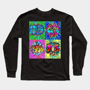 pop art graffiti music trendy splash Long Sleeve T-Shirt